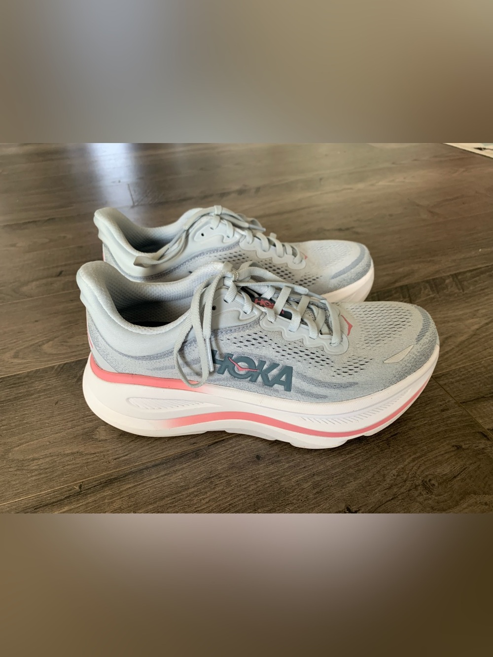Hoka Womens Running Shoes Bondi 9 Size 7.5D Mineral Blue/Washed Blue